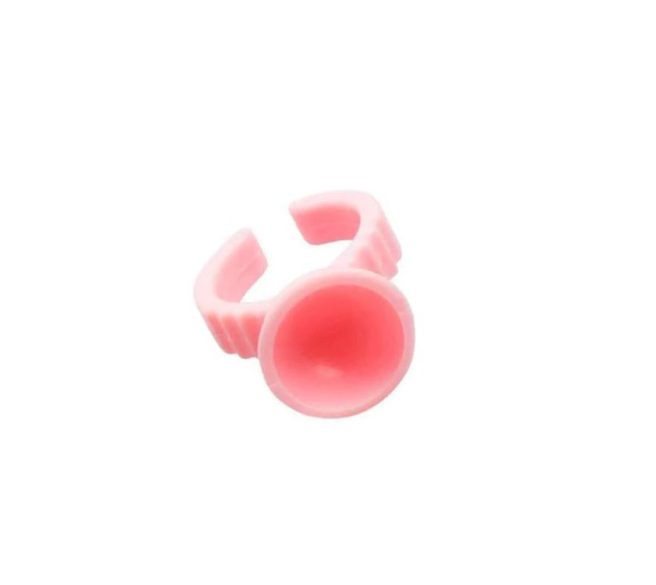 Long Lashes ragasztótartó gyűrű - rózsaszín (10db)